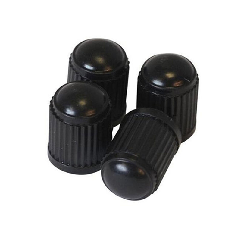 4pcs Black Plastic Tire/Wheel Stem Valve Caps